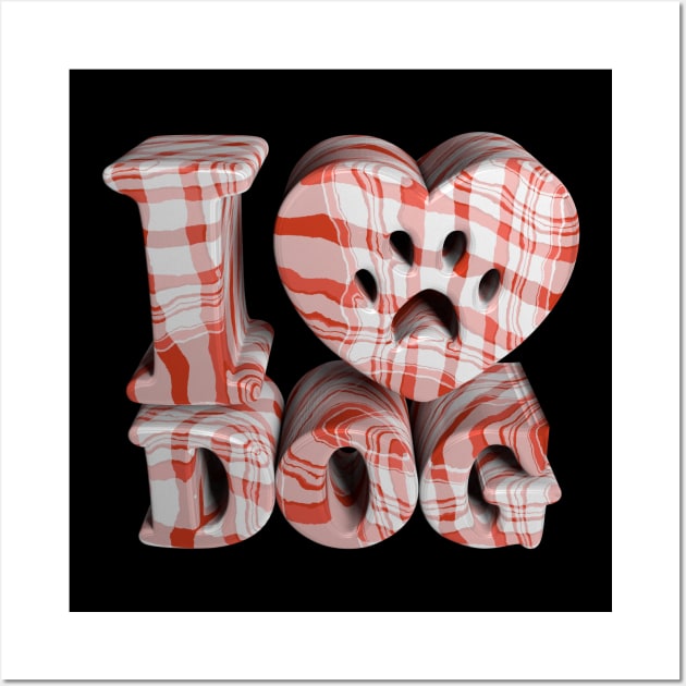 3D I Love Dog - Checkered Wall Art by 3DMe